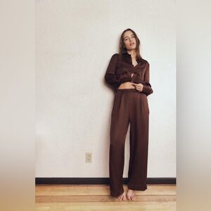 Zara Brown Wide Leg Pants